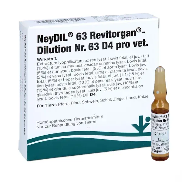 NeyDIL Nº 63 Revitorgan Dilución Nº 63 D4 pro vet. Farmacia Leonística