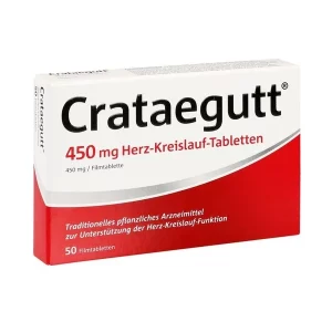 Eine Schachtel Crataegutt 50 Stück von Dr. W. Schwabe, PZN-14064529, präsentiert von Lions Apotheke