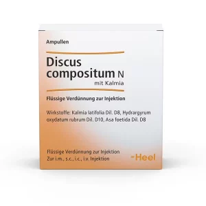Una caja Discus compositum N Kalmia ampollas de biologische Heel, PZN-0403138, Farmacia de los Leones