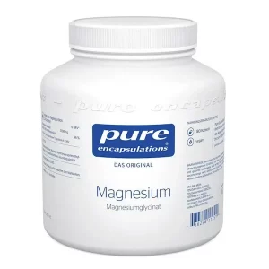 Packshot Cápsula de magnesio glicinato de Pure encapsulations, presentada por Lions Pharmacy